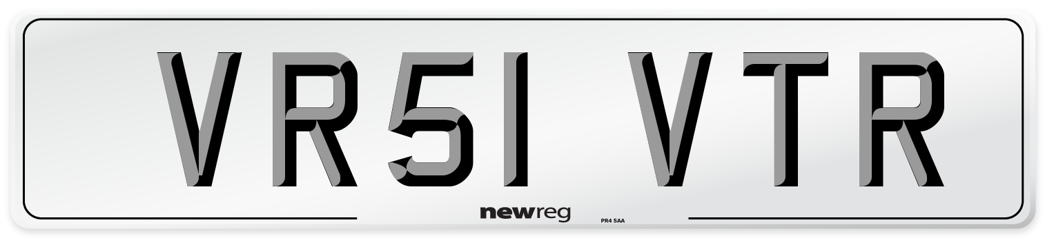 VR51 VTR Number Plate from New Reg
